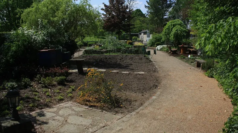 Gartenbau Luzern: Gärtnerinnen und Gärtner legen ein Beet in einem Schulgarten für Gartenbau an